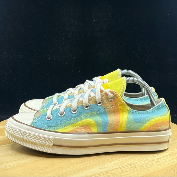 Converse All Star Rainbow Glitter Lo-Pro Lace-Up Sneakers Women's Size 8 - Picture 2 of 10